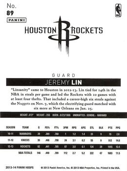 2013-14 Hoops - Gold #89 Jeremy Lin Back