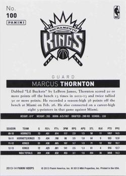 2013-14 Hoops - Gold #100 Marcus Thornton Back
