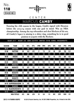 2013-14 Hoops - Gold #118 Marcus Camby Back