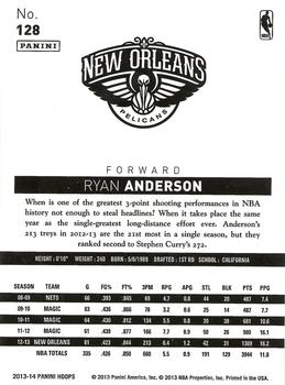 2013-14 Hoops - Gold #128 Ryan Anderson Back