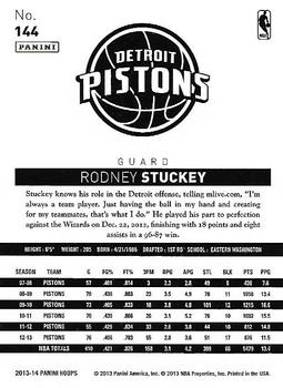 2013-14 Hoops - Gold #144 Rodney Stuckey Back
