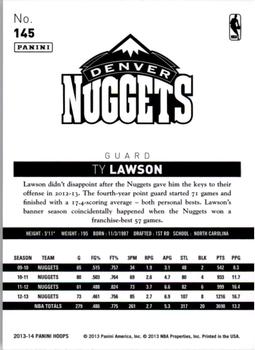 2013-14 Hoops - Gold #145 Ty Lawson Back