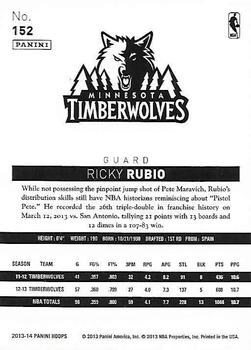 2013-14 Hoops - Gold #152 Ricky Rubio Back