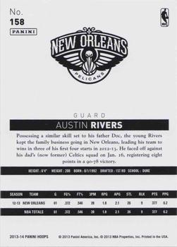 2013-14 Hoops - Gold #158 Austin Rivers Back