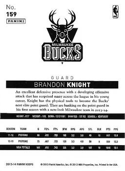 2013-14 Hoops - Gold #159 Brandon Knight Back
