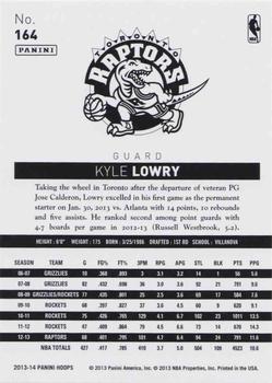2013-14 Hoops - Gold #164 Kyle Lowry Back