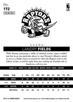 2013-14 Hoops - Gold #172 Landry Fields Back
