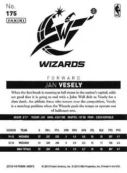 2013-14 Hoops - Gold #175 Jan Vesely Back