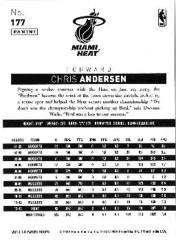 2013-14 Hoops - Gold #177 Chris Anderson Back