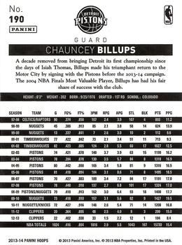 2013-14 Hoops - Gold #190 Chauncey Billups Back