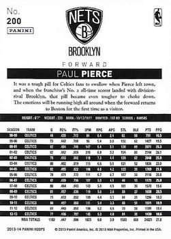 2013-14 Hoops - Gold #200 Paul Pierce Back