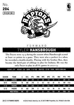 2013-14 Hoops - Gold #204 Tyler Hansbrough Back
