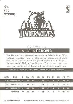 2013-14 Hoops - Gold #207 Nikola Pekovic Back