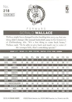 2013-14 Hoops - Gold #218 Gerald Wallace Back