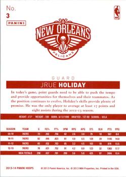 2013-14 Hoops - Red Back #3 Jrue Holiday Back