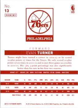 2013-14 Hoops - Red Back #13 Evan Turner Back