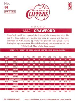2013-14 Hoops - Red Back #19 Jamal Crawford Back