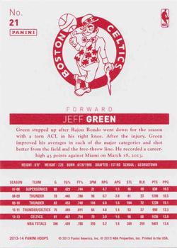 2013-14 Hoops - Red Back #21 Jeff Green Back