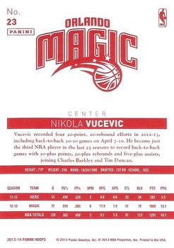 2013-14 Hoops - Red Back #23 Nikola Vucevic Back