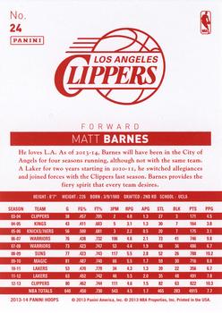 2013-14 Hoops - Red Back #24 Matt Barnes Back
