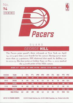2013-14 Hoops - Red Back #74 George Hill Back