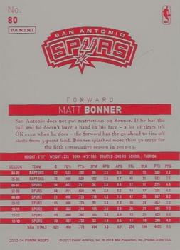2013-14 Hoops - Red Back #80 Matt Bonner Back