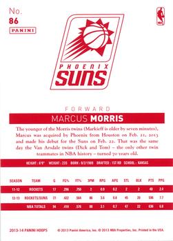 2013-14 Hoops - Red Back #86 Marcus Morris Back