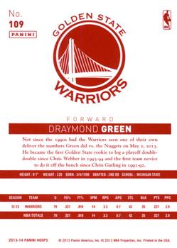 2013-14 Hoops - Red Back #109 Draymond Green Back