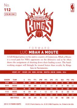 2013-14 Hoops - Red Back #112 Luc Mbah a Moute Back