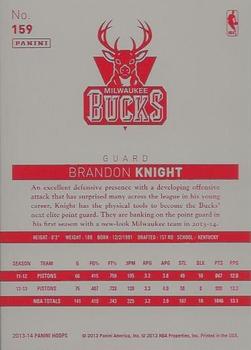 2013-14 Hoops - Red Back #159 Brandon Knight Back