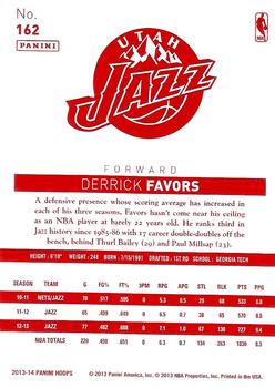 2013-14 Hoops - Red Back #162 Derrick Favors Back