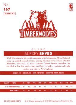 2013-14 Hoops - Red Back #167 Alexey Shved Back