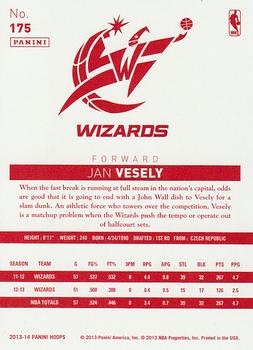 2013-14 Hoops - Red Back #175 Jan Vesely Back