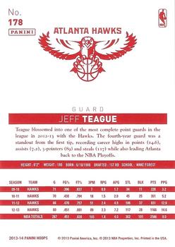 2013-14 Hoops - Red Back #178 Jeff Teague Back