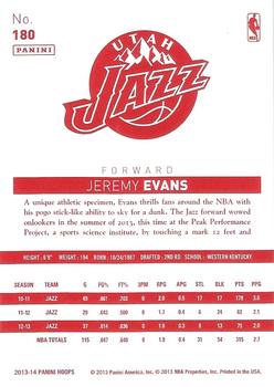 2013-14 Hoops - Red Back #180 Jeremy Evans Back