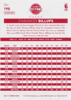 2013-14 Hoops - Red Back #190 Chauncey Billups Back
