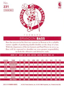 2013-14 Hoops - Red Back #231 Brandon Bass Back