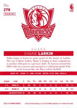 2013-14 Hoops - Red Back #278 Shane Larkin Back
