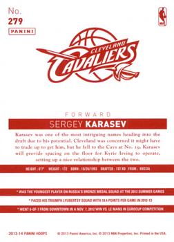 2013-14 Hoops - Red Back #279 Sergey Karasev Back