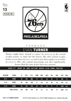 2013-14 Hoops - Artist's Proof #13 Evan Turner Back