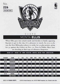 2013-14 Hoops - Artist's Proof #226 Monta Ellis Back