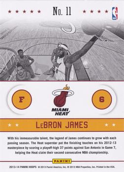 2013-14 Hoops - Above the Rim #11 LeBron James Back
