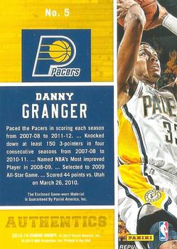 2013-14 Hoops - Authentics #5 Danny Granger Back