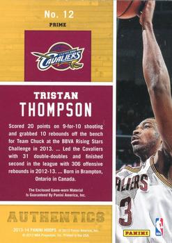 2013-14 Hoops - Authentics Prime #12 Tristan Thompson Back