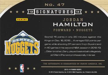 2013-14 Hoops - Signatures #47 Jordan Hamilton Back