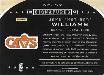 2013-14 Hoops - Signatures #57 Hot Rod Williams Back