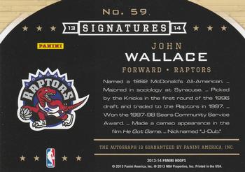 2013-14 Hoops - Signatures #59 John Wallace Back