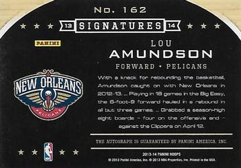 2013-14 Hoops - Signatures #162 Lou Amundson Back