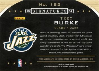 2013-14 Hoops - Signatures #182 Trey Burke Back
