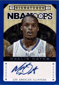 2013-14 Hoops - Signatures Blue #41 Maalik Wayns Front